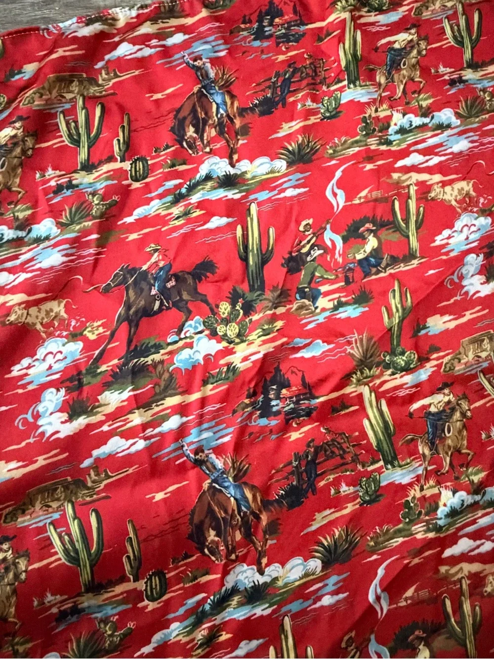 Red Silk Western Cowboy “Wild Rag” Scarf - Women Accessories
